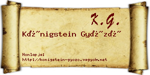 Königstein Győző névjegykártya